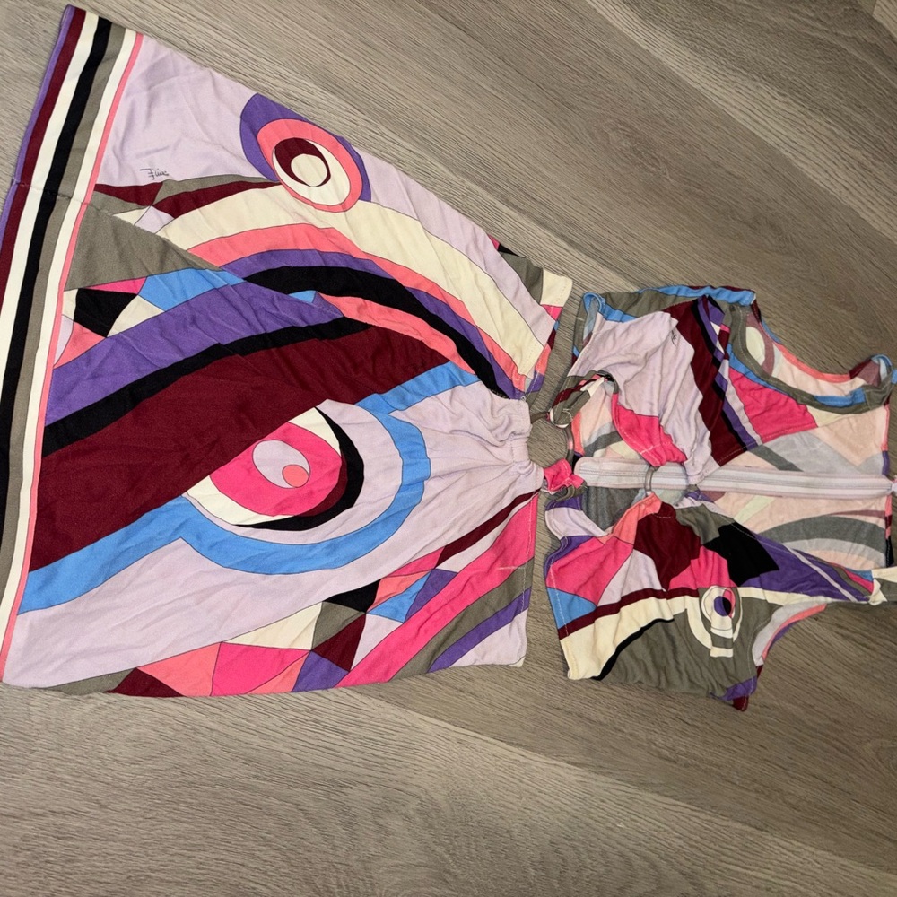 Emilio Pucci Multicolor Geometric Dress